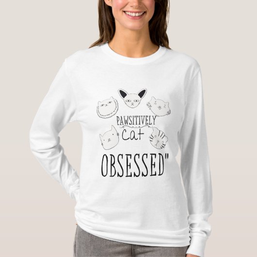 De "passief geobsedeerde kat" t-shirt (Voorkant)
