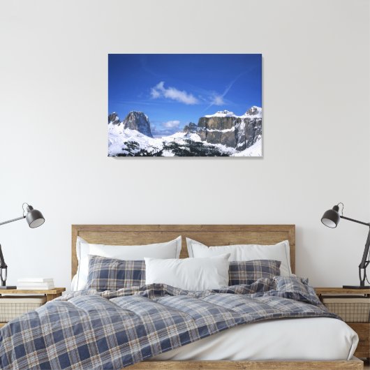 De Passo Sella Holiday Card Canvas Afdruk (Insitu (Slaapkamer))