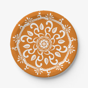 De Pastei Mandala van de pompoen Papieren Bordje