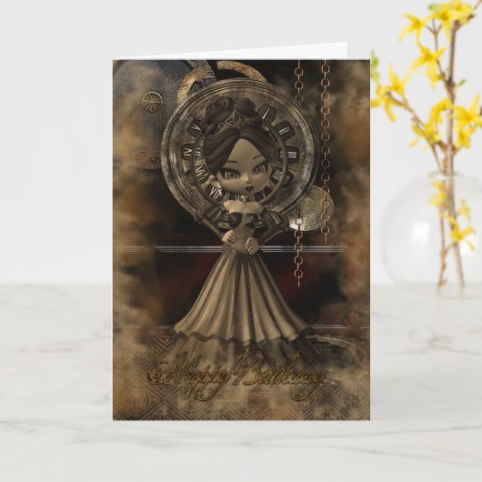 De Pastei van Steampunk Moonies Cutie van de Kaart (Gele Bloem)