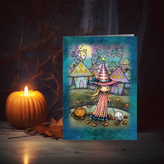 De Pastel Buurt Halloween Kunstkaart Kaart