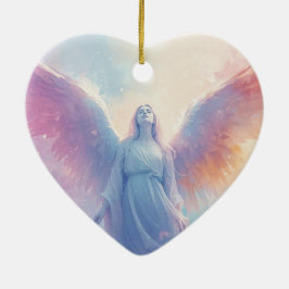 De Pastel Engel op Romantische Valentijnsboom Keramisch Ornament