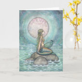 De Pastel Zee Fantasie Meermin Kunst Kaart (Gele Bloem)