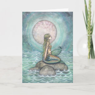 De Pastel Zee Fantasie Meermin Kunst Kaart