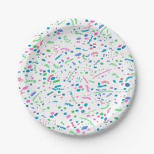 De pastelkleur ploetert de Druk van Confettien Papieren Bordje
