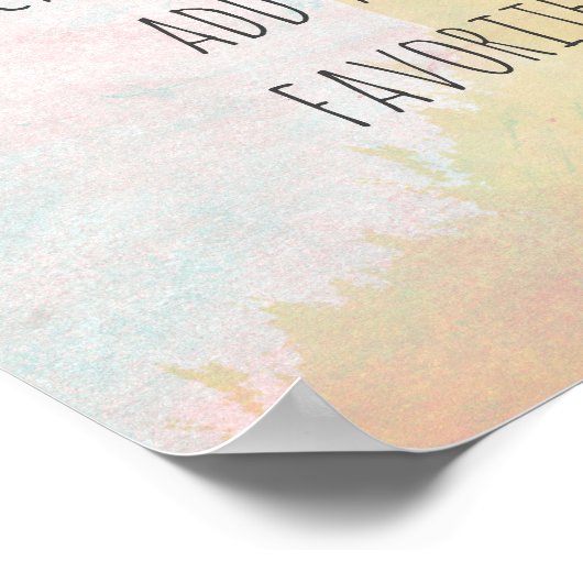 de pastelkleuren voegen uw eigen citaatwaterverf t poster (Hoek)