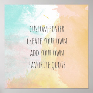 de pastelkleuren voegen uw eigen citaatwaterverf t poster