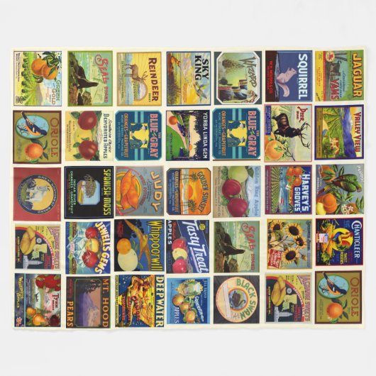 De Patchwork Fruit Fleece Dekbed Deken (Voorkant (Horizontaal))