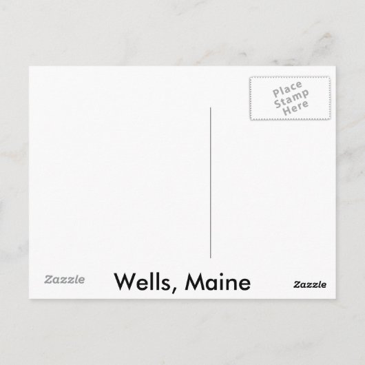 De patiëntschedel, Wells Maine Briefkaart (Achterkant)