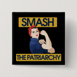 De patriarchie smash vierkante button 5,1 cm