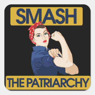 De patriarchie smash vierkante sticker