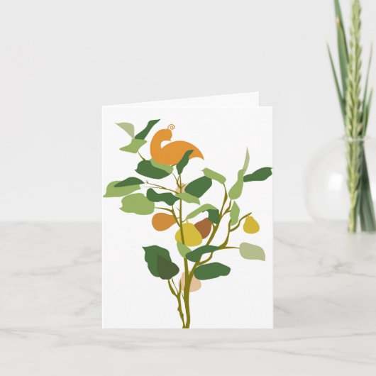 De Patrijs van de kerstkaart in een Boom van de Feestdagen Kaart (Voorkant)