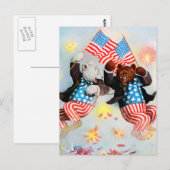 De patriot draagt viert het Vierde van Juli Briefkaart (Voorkant / Achterkant)