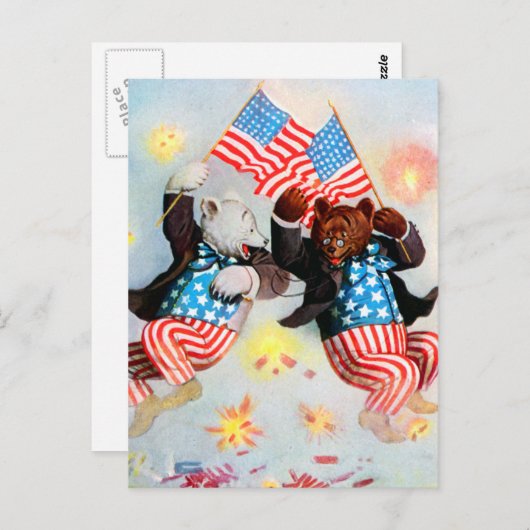 De patriot draagt viert het Vierde van Juli Briefkaart (Voorkant / Achterkant)