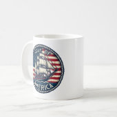 De patriottische Golf van Amerika Koffiemok (Voorkant links)