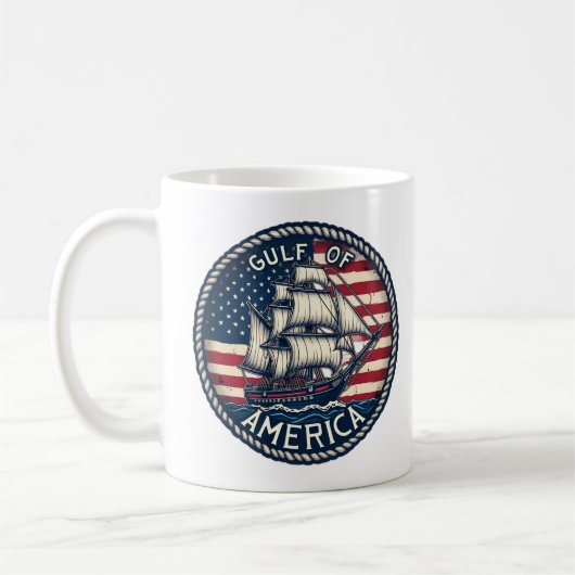De patriottische Golf van Amerika Koffiemok (Links)