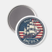 De patriottische Golf van Amerika Magneet (Voorkant / Achterkant)