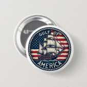 De patriottische Golf van Amerika Ronde Button 5,7 Cm (Voorkant /achterkant)