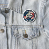 De patriottische Golf van Amerika Ronde Button 5,7 Cm (In situ)