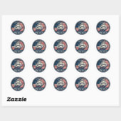 De patriottische Golf van Amerika Ronde Sticker (Vel)
