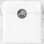 De patriottische Golf van Amerika Ronde Sticker (Tas)