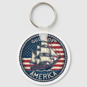 De patriottische Golf van Amerika Sleutelhanger (Voorkant)