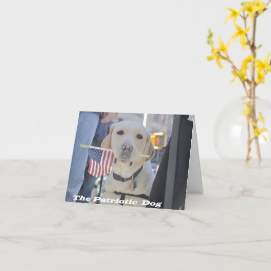 De patriottische Hond Kaart (Gele Bloem)