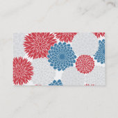 De patriottische Rode Witte en Blauwe Bloesems van Visitekaartje (Achterkant)