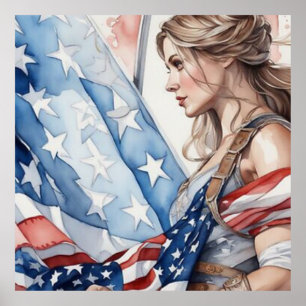 De patriottische vrouw poster