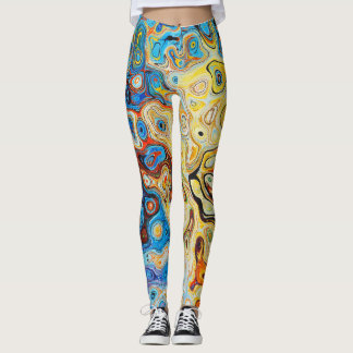 De patronen van de kleur met abstract textuur gebr leggings