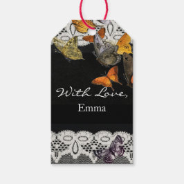 DE PATROON VAN DE LACE VAN HET LABEL VAN DE VERSIE CADEAULABEL