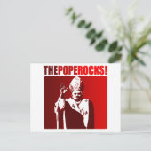 De paus Rocks. Briefkaart (Staand voorkant)