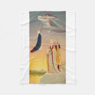De Paus van Rome, Maagd Maria en Jezus Fleece Deken