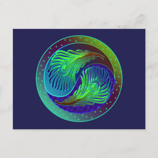 De pauw bevedert 1 Yin Yang Briefkaart