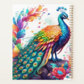 De pauw is een felgekleurde vogel die bekend is planner (Achterkant)