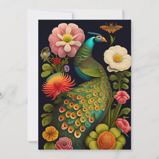 De pauw | Modern Haeckel Custom Kaart (Voorkant)