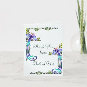 De Pauwen van de vakman (dank u van allebei) Bedankkaart