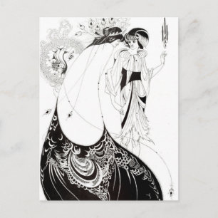 De pauwrok door Aubrey Beardsley ansichtkaart Briefkaart