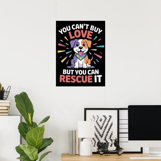 De Pawsome Dog Joy van het leven Poster (Thuiskantoor)
