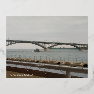 De Peace Bridge in Buffalo, NY Folie Feestdagen Briefkaart