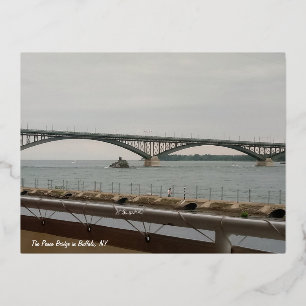 De Peace Bridge in Buffalo, NY Folie Feestdagen Briefkaart