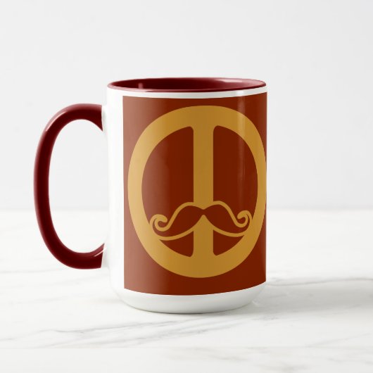 De Peace Stache-mok - kies stijl Mok (Links)