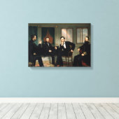 De Peacemakers Abraham Lincoln wikkelden doek in Canvas Afdruk (Insitu (Houten vloer))