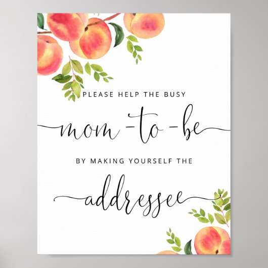 De peach helpt de bezige Mam Adres een envelop Poster (Voorkant)