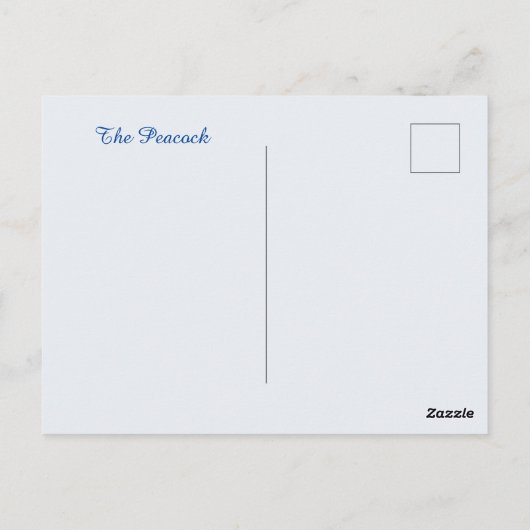 De Peacock Briefkaart (Achterkant)