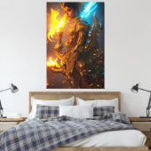 De Peacock Dragon 008 Canvas Afdruk (Insitu (Slaapkamer))