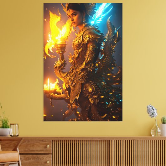 De Peacock Dragon 008 Canvas Afdruk (Insitu (Woonkamer))