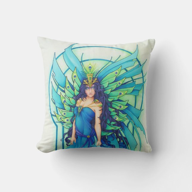 De peacock Fairy Pillow Kussen (Voorkant)