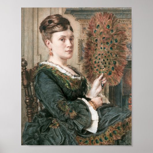 De Peacock Fan | Edward John Poynter Poster (Voorkant)