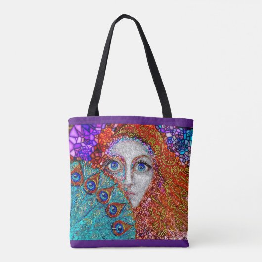 De Peacock Fan Tote Bag (Achterkant)